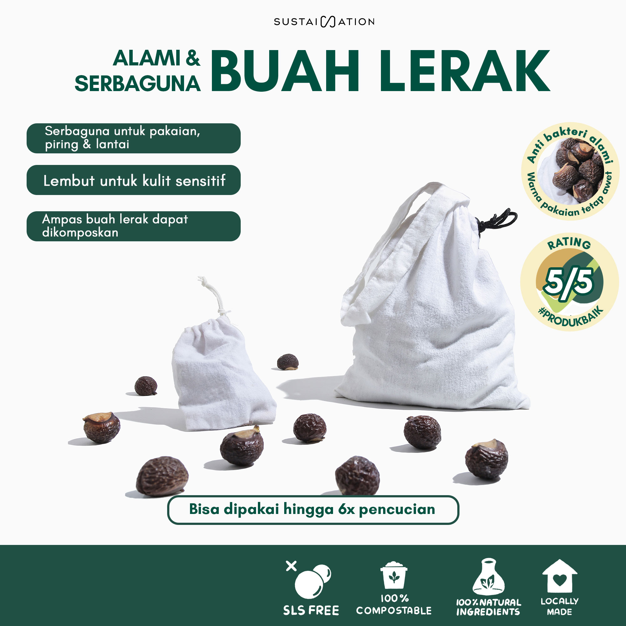 Buah Lerak Lokal - Sabun Alami Ramah Lingkungan - Image 1