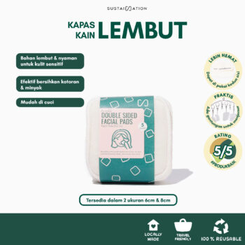 Kapas Kain Pakai Ulang Dua Sisi (Isi 5)- Reusable Cotton Pads