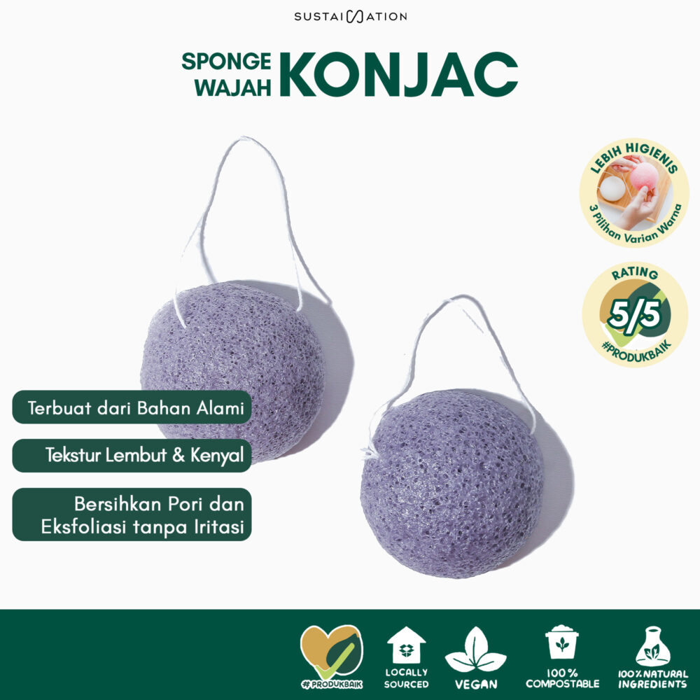 Konjac Sponge Pembersih Muka Alami