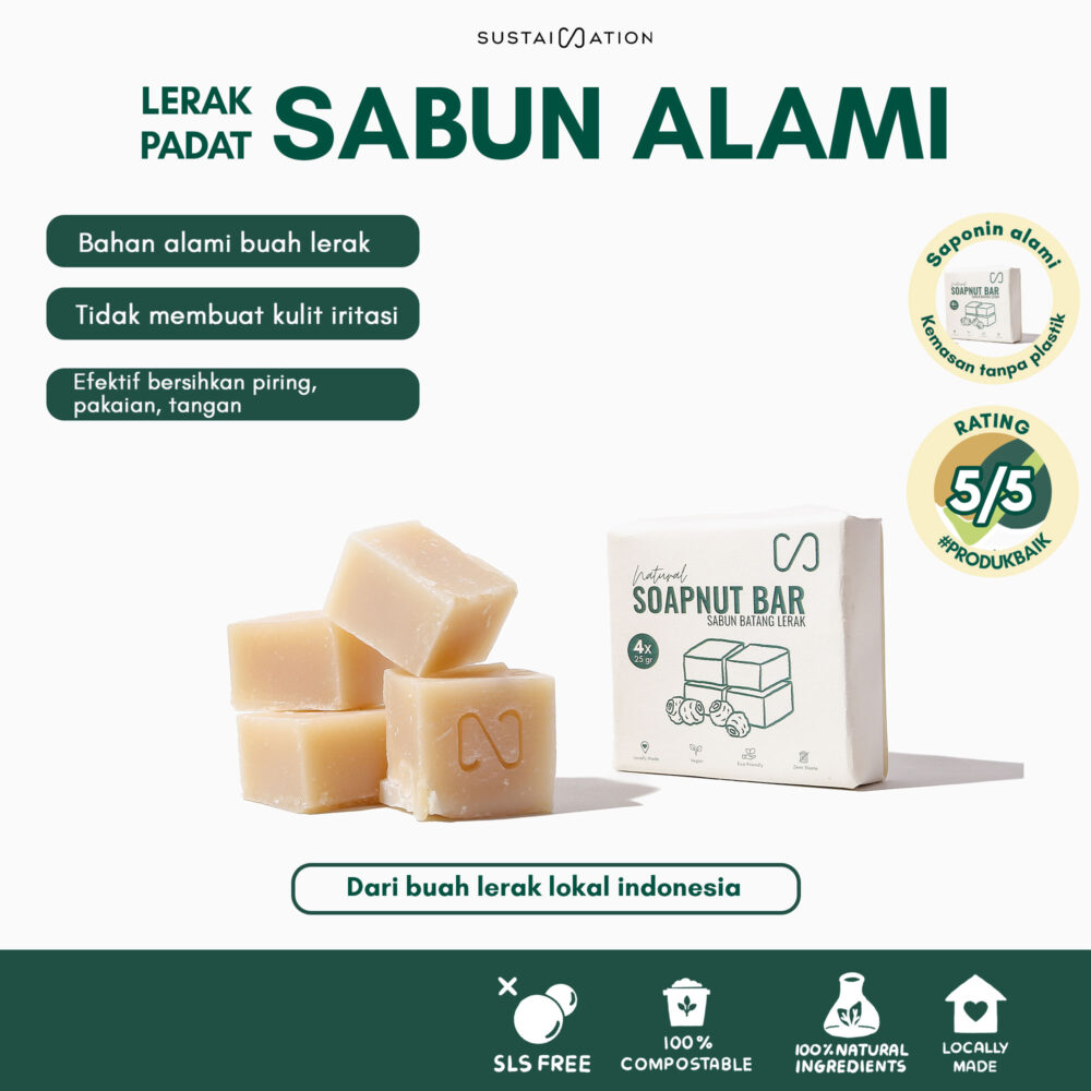 Sabun Cuci Alami Lerak Padat Serbaguna - Soap Nut Bar