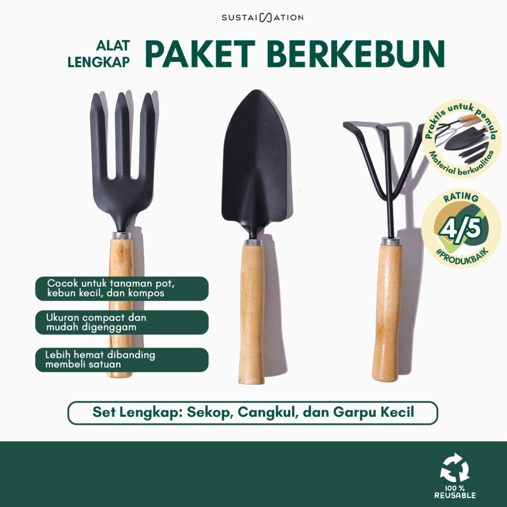 Peralatan Berkebun Lengkap Paket 3 Sekop (22 x 6 cm)