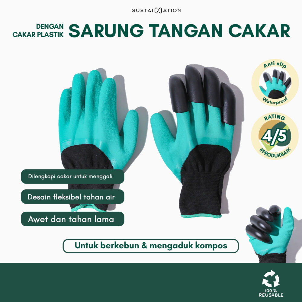 Sarung Tangan Taman Berkebun dengan Cakar