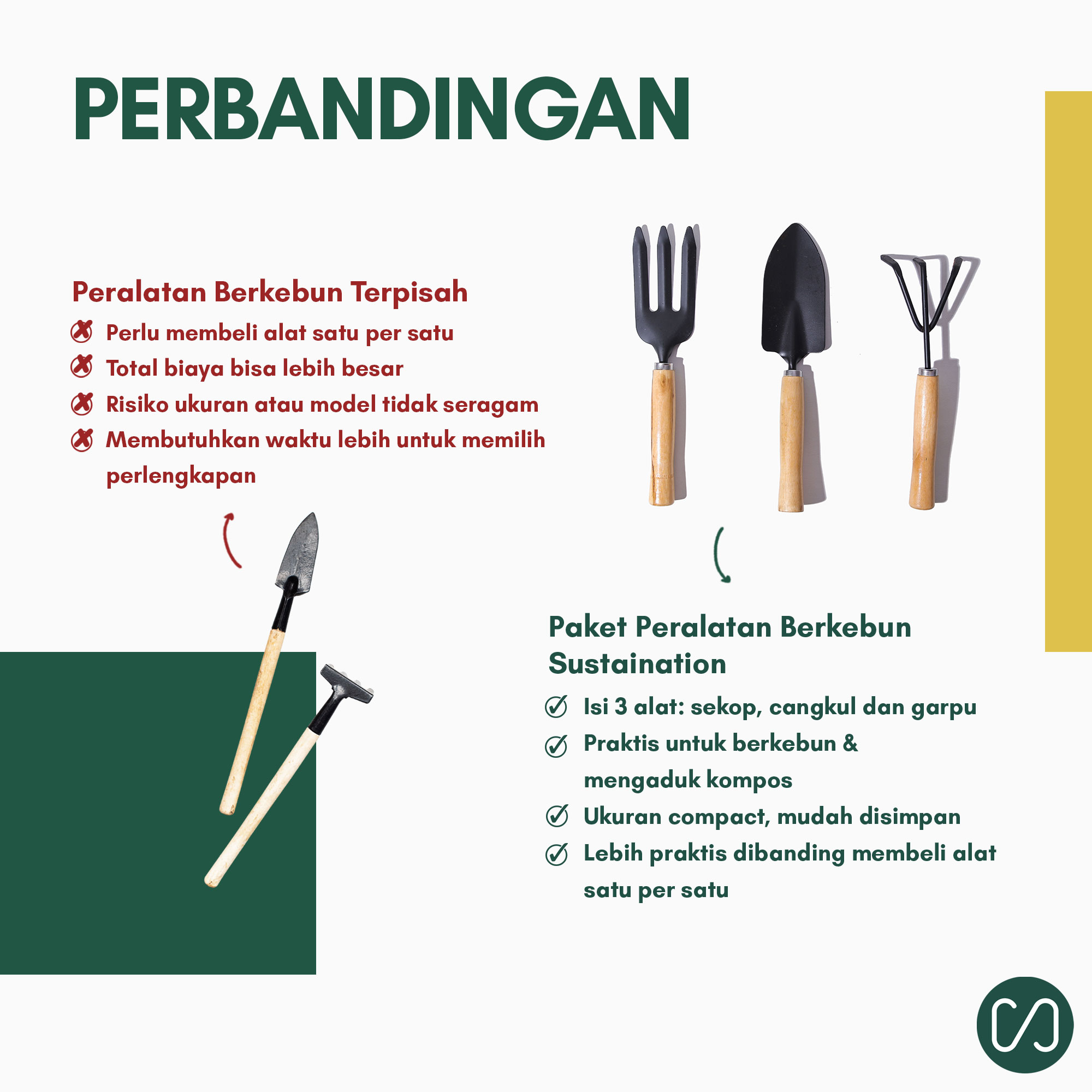 Peralatan Berkebun Lengkap Paket 3 Sekop (22 x 6 cm) - Image 3