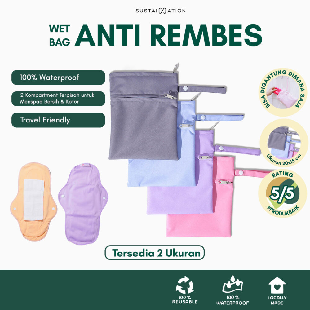 Sustaination Wet Bag Menstrual Pad Kantong Waterproof (20 x 15 cm)