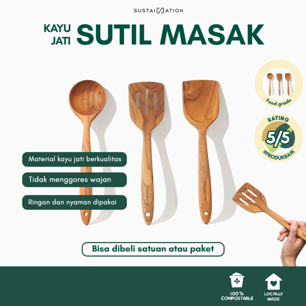 Sustaination Alat Masak Premium Kayu Jati