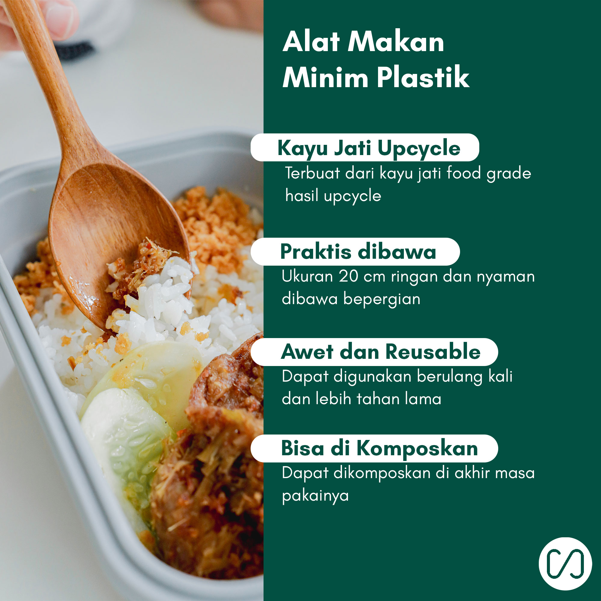 Sustaination Alat Makan Upcycle Sendok Garpu 20cm - Image 2