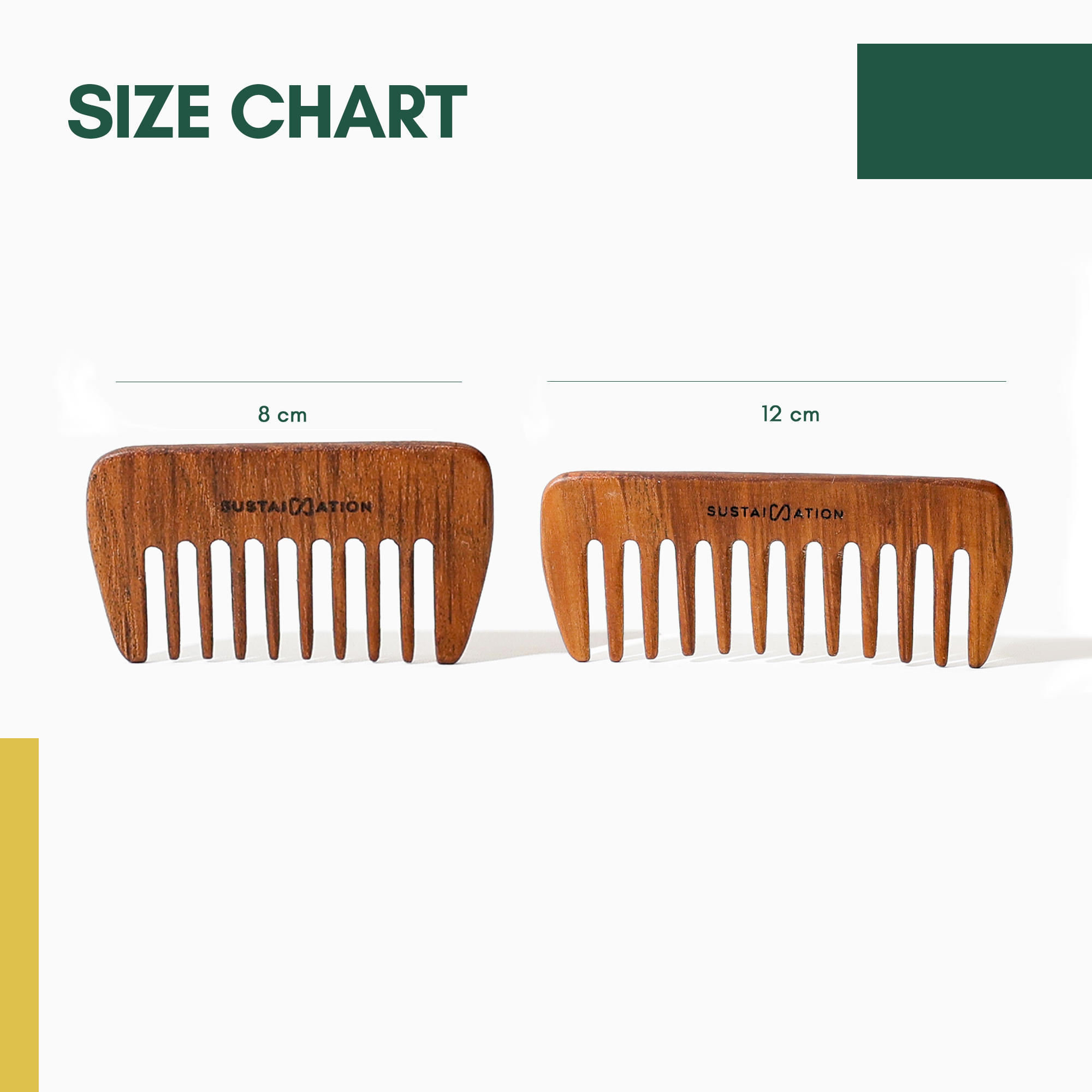 Sustaination Sisir Kayu Jati 100% Lokal | Pilihan Ukuran 8 & 12 cm - Image 4