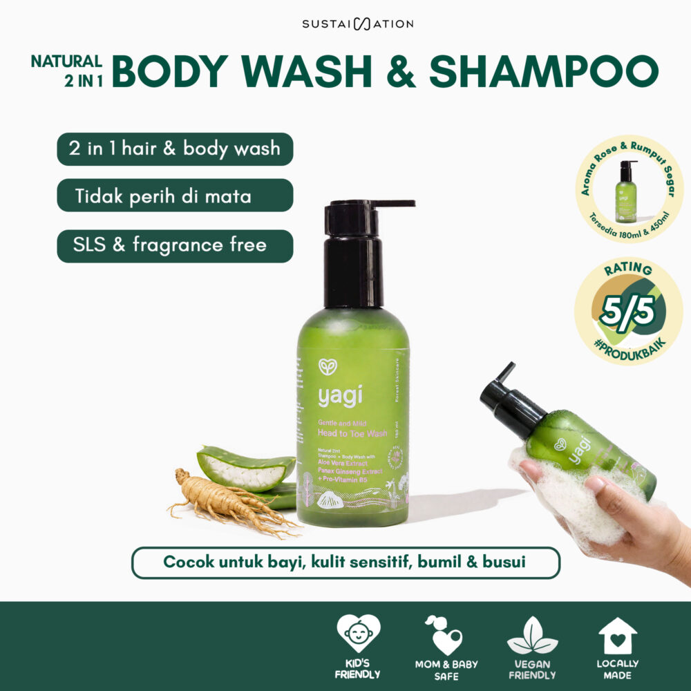 Yagi Forest Gentle & Mild Head to Toe Wash - Shampoo Alami 2in1 Body Wash