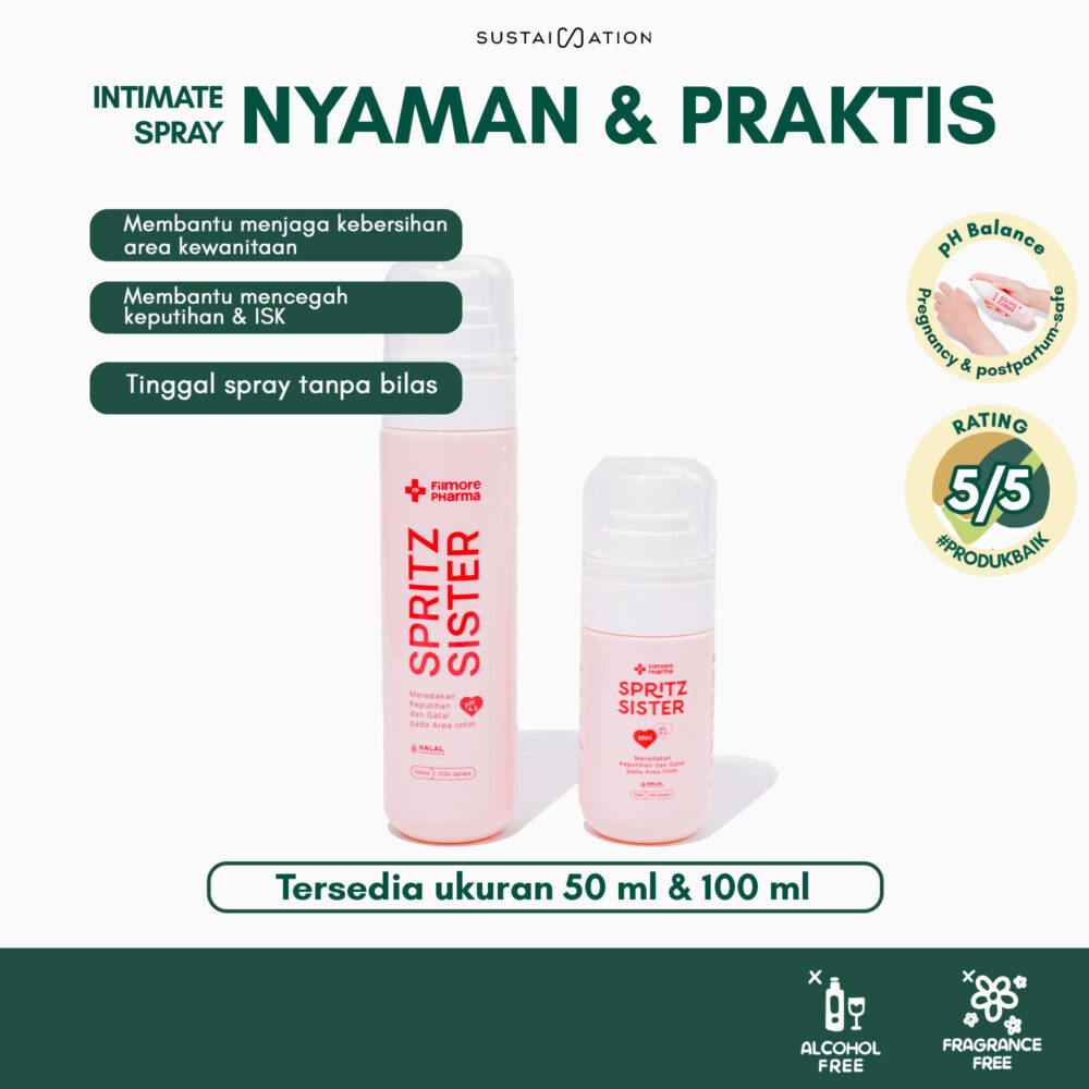 Filmore Spritz Sister Mist Intimate Spray Cegah Keputihan 50 ml dan 100 ml