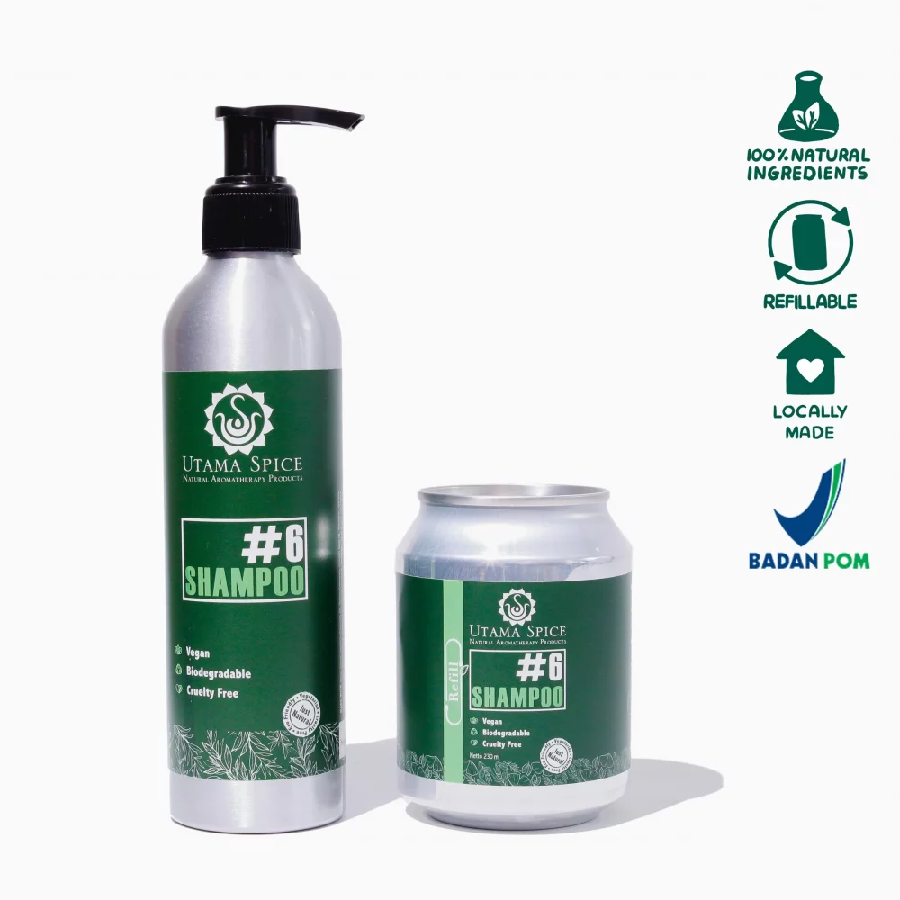 Utama Spice Natural OIly Scalp Shampoo #6 - Shampoo Rambut Berminyak Alami 230 ml