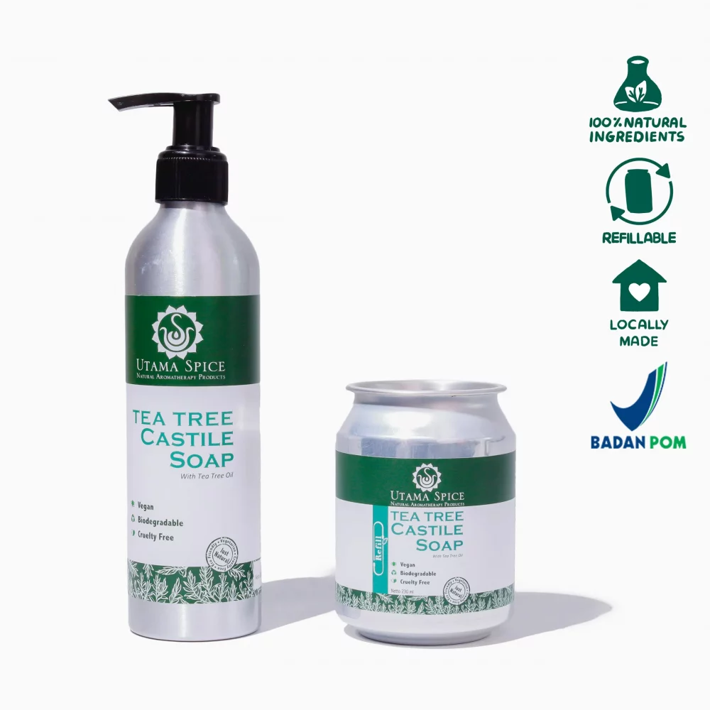 Utama Spice Teatree Castille Soap - Sabun Natural Kulit Berminyak 230 ml