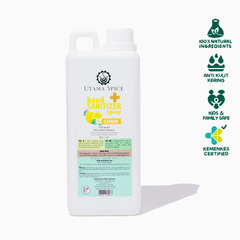 Utama Spice Hand Sanitizer Cair Alami Antiseptik 70% Refill 1 Liter