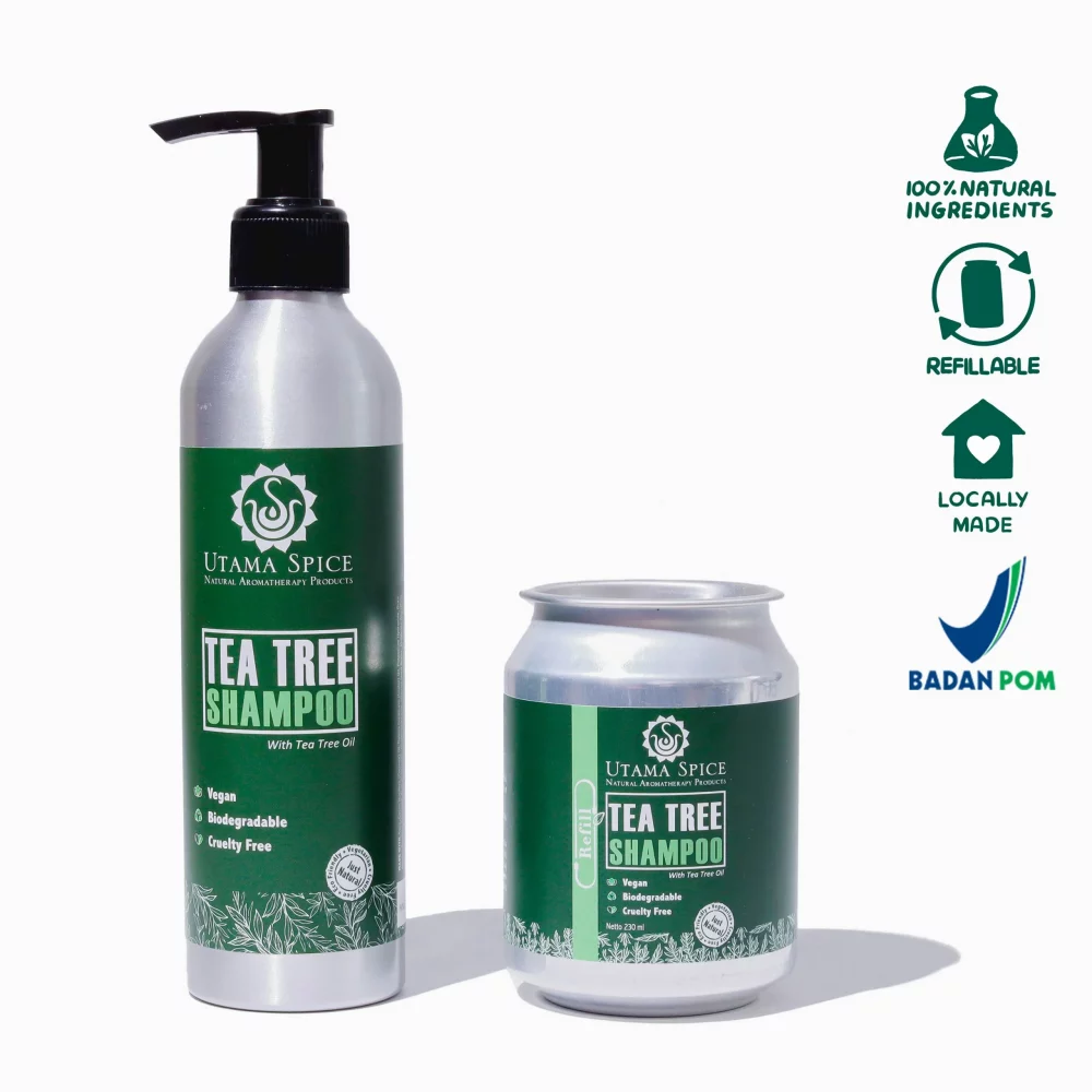 Utama Spice Teatree Natural Shampoo - Shampoo Anti Ketombe Alami 230 ml