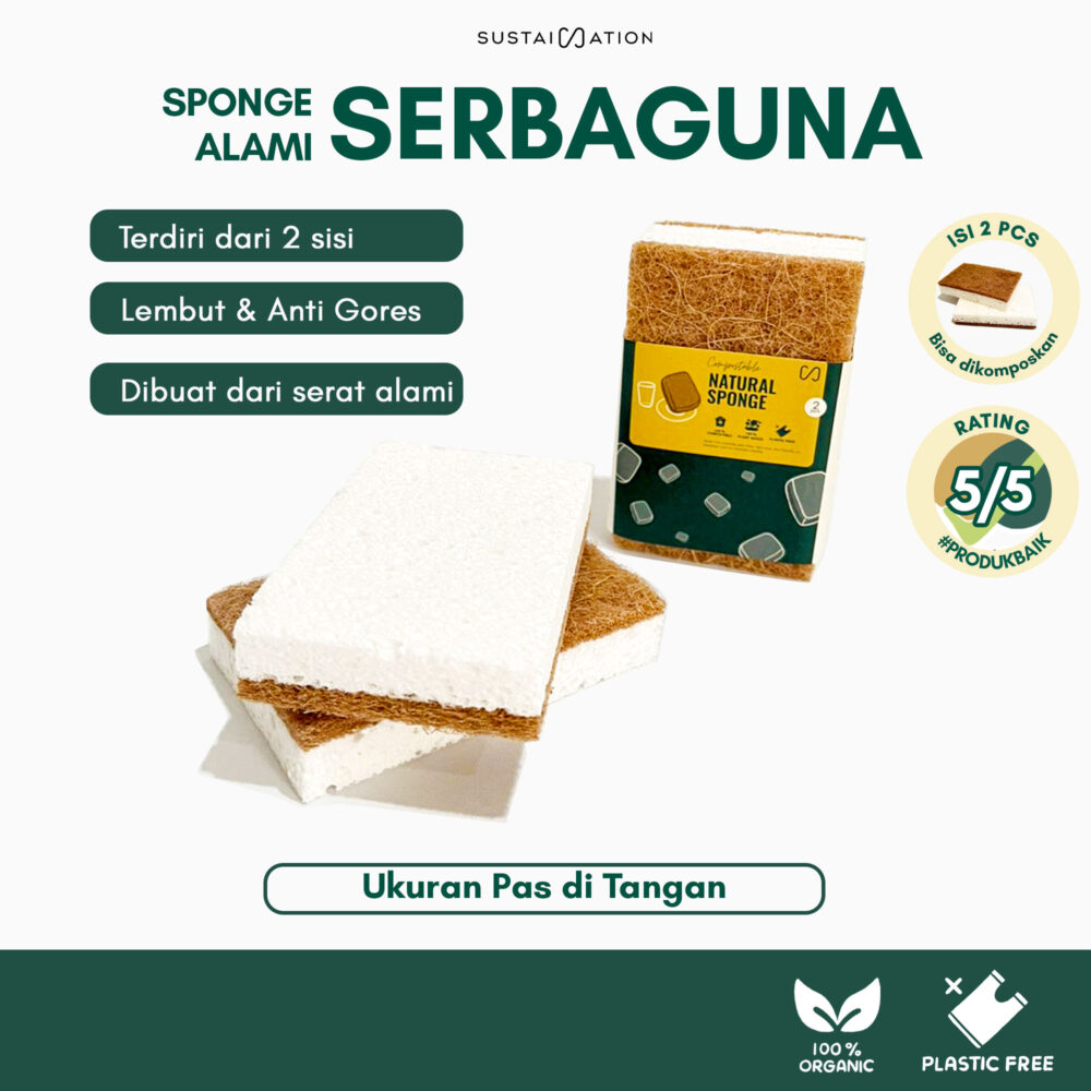 Sustaination Sponge Pembersih Cuci Piring Natural Ramah Lingkungan