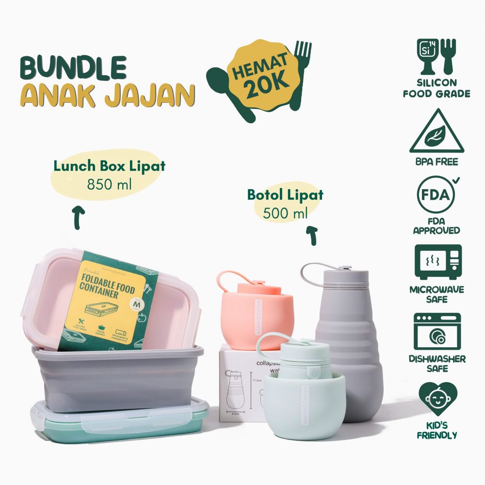 Sustaination Bundle Lunch Box Lipat + Botol Minum Lipat