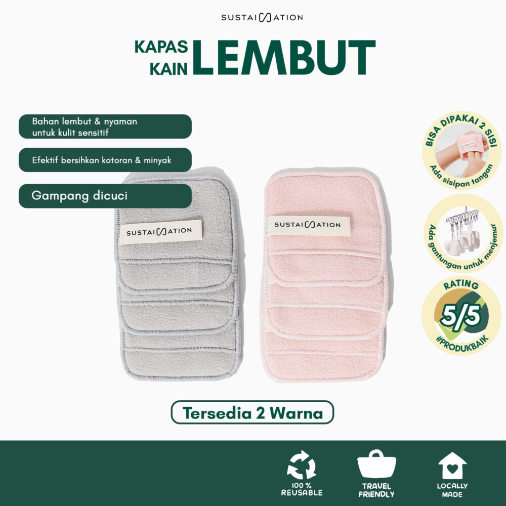 Sustaination Reusable Cotton Pads - Kapas Reusable Dua Sisi