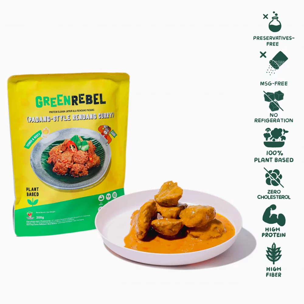 Rendang 'Daging' Padang Siap Saji Green Rebel 100% Vegan