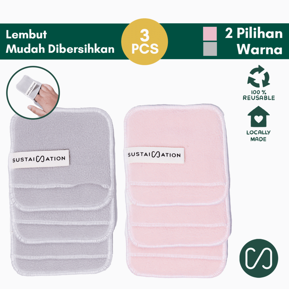 Sustaination Reusable Cotton Pads - Kapas Reusable Dua Sisi
