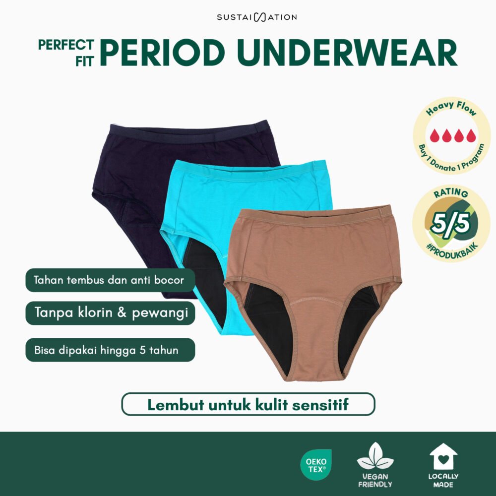 Celana Dalam Menstruasi Perfect Fit Full Brief Heavy Flow S-XL