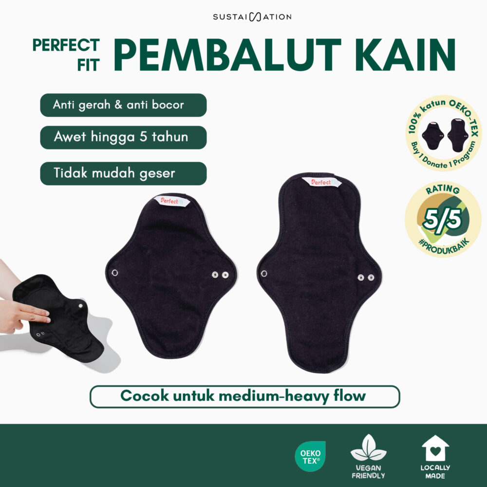 Menspad Pembalut Kain Perfect Fit Medium - Heavy Flow