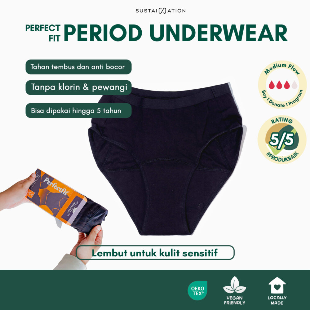 Celana Dalam Menstruasi Perfect Fit Comfy Midi Medium Flow S-XL