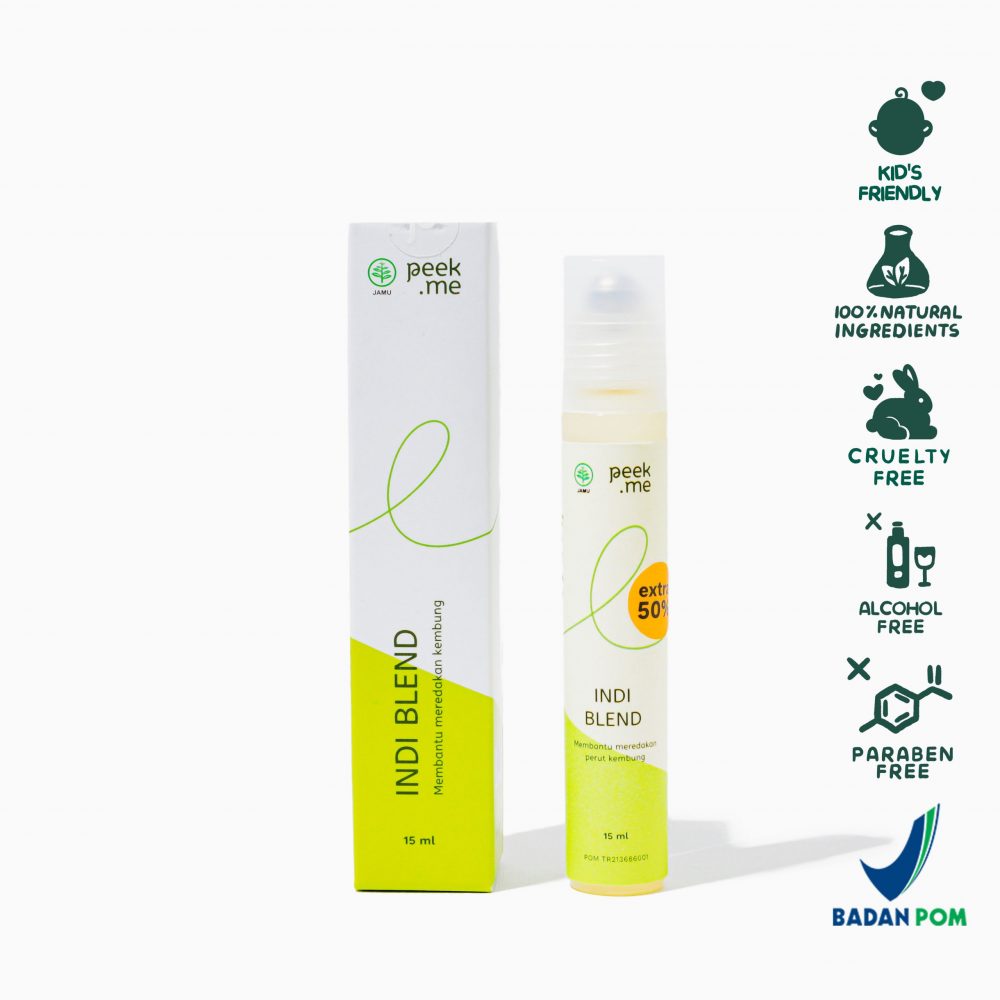 Obat Maag Indi Blend Roll Peek Me Naturals atasi Kembung, Gerd & Masalah Pencernaan (10ml)