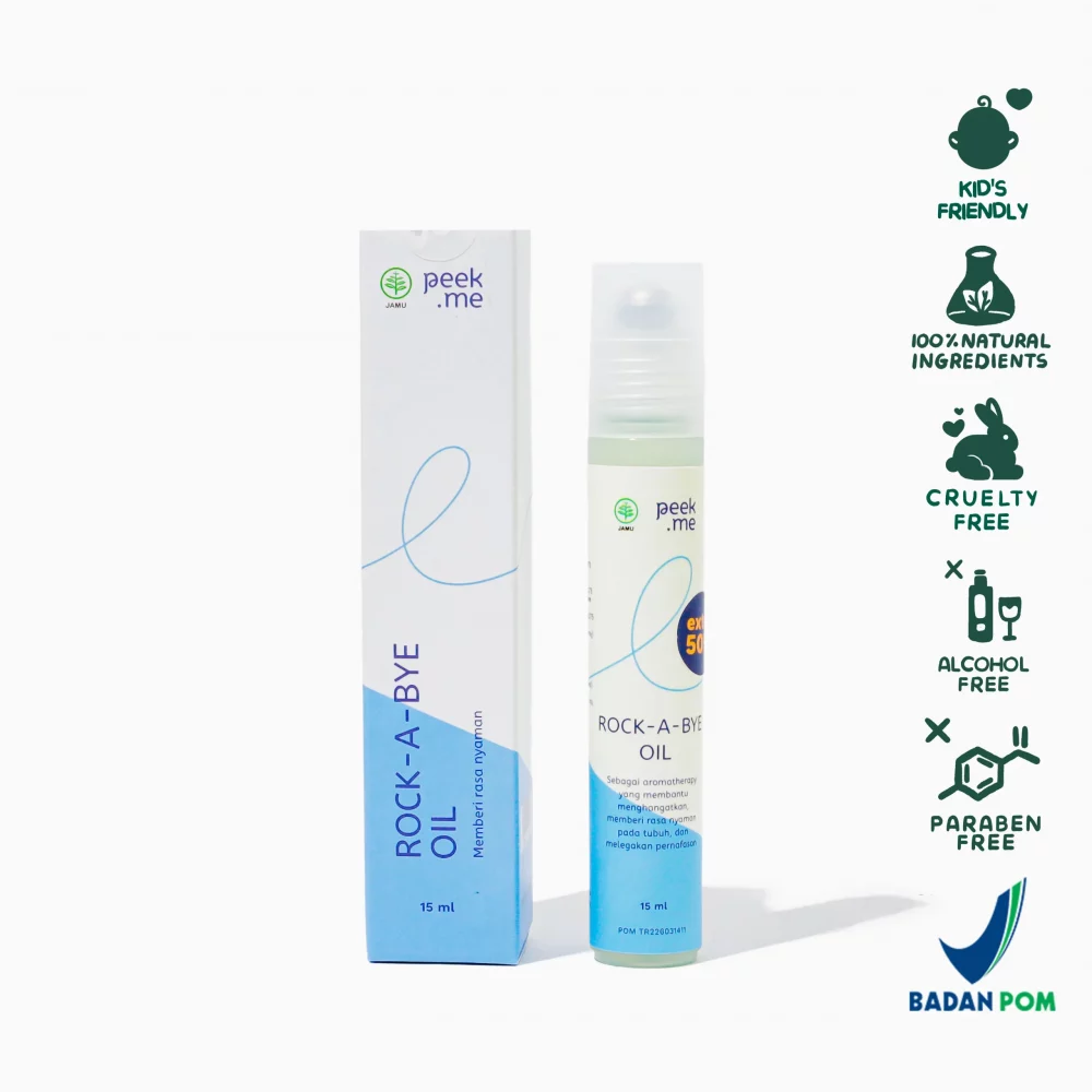 Natural Deep Sleep Roll On Rock-A-Bye Peek Me Naturals atasi Insomnia & Masalah Tidur (15ml)