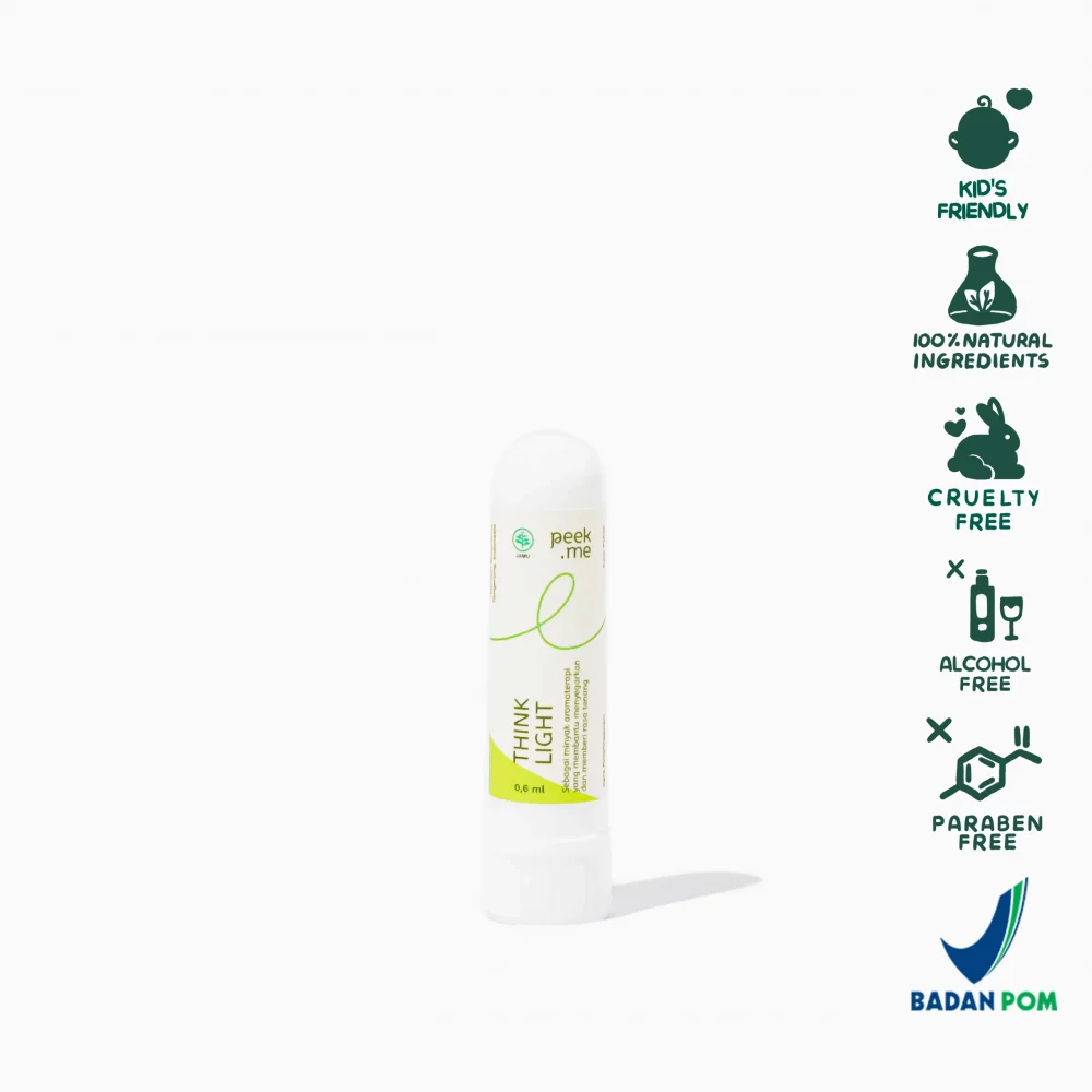 Inhaler Alami Think Light Peek Me Naturals atasi Migrain & Sakit Kepala