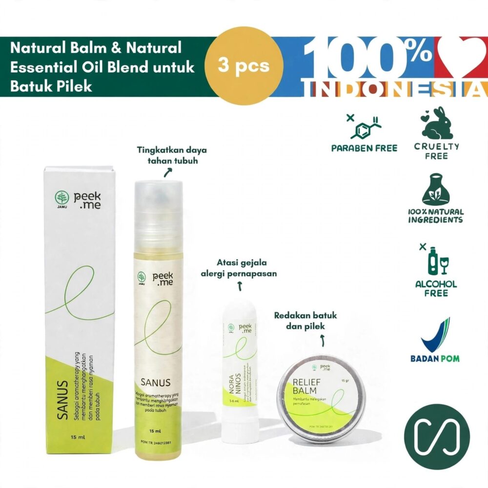 Bundle Flu Kit by Peek Me Naturals Redakan Batuk Pilek & Tingkatkan Daya Tahan Tubuh (3pcs)