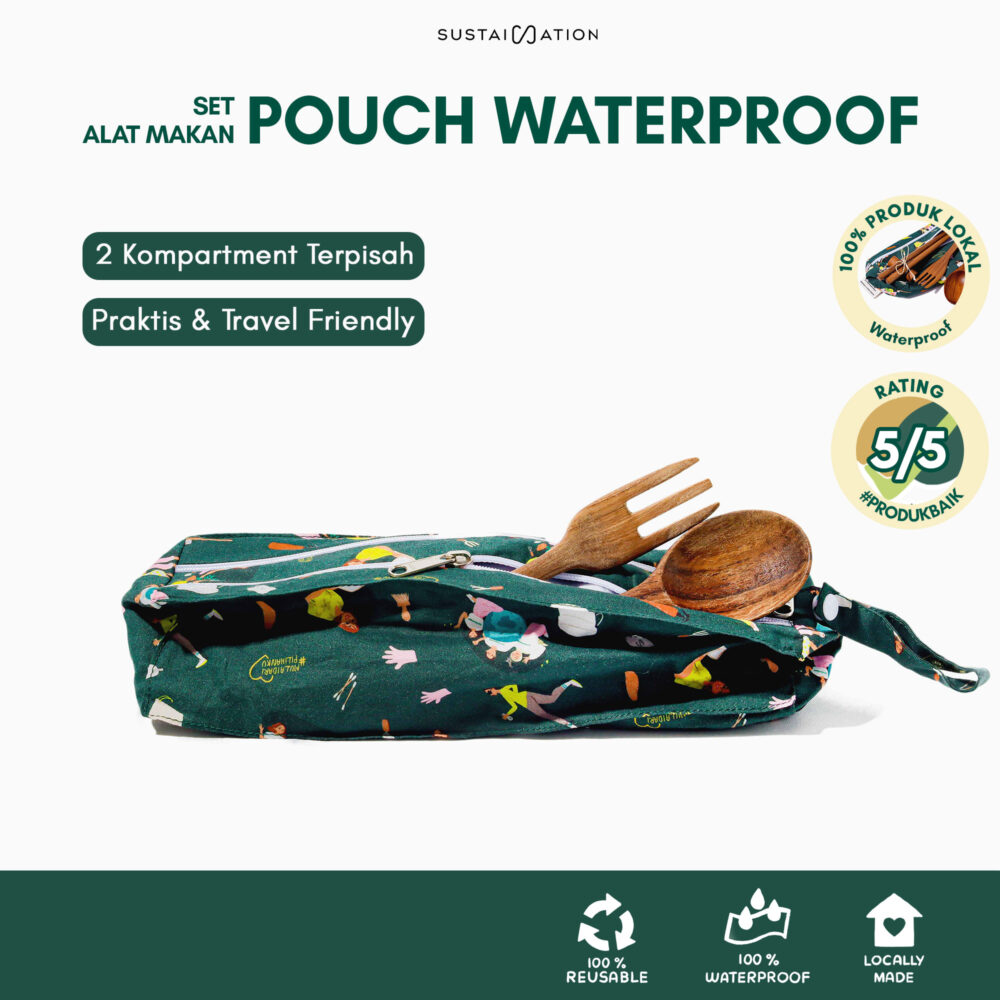 Sustaination x Dinda Cutlery Pouch Set Alat Makan Waterproof