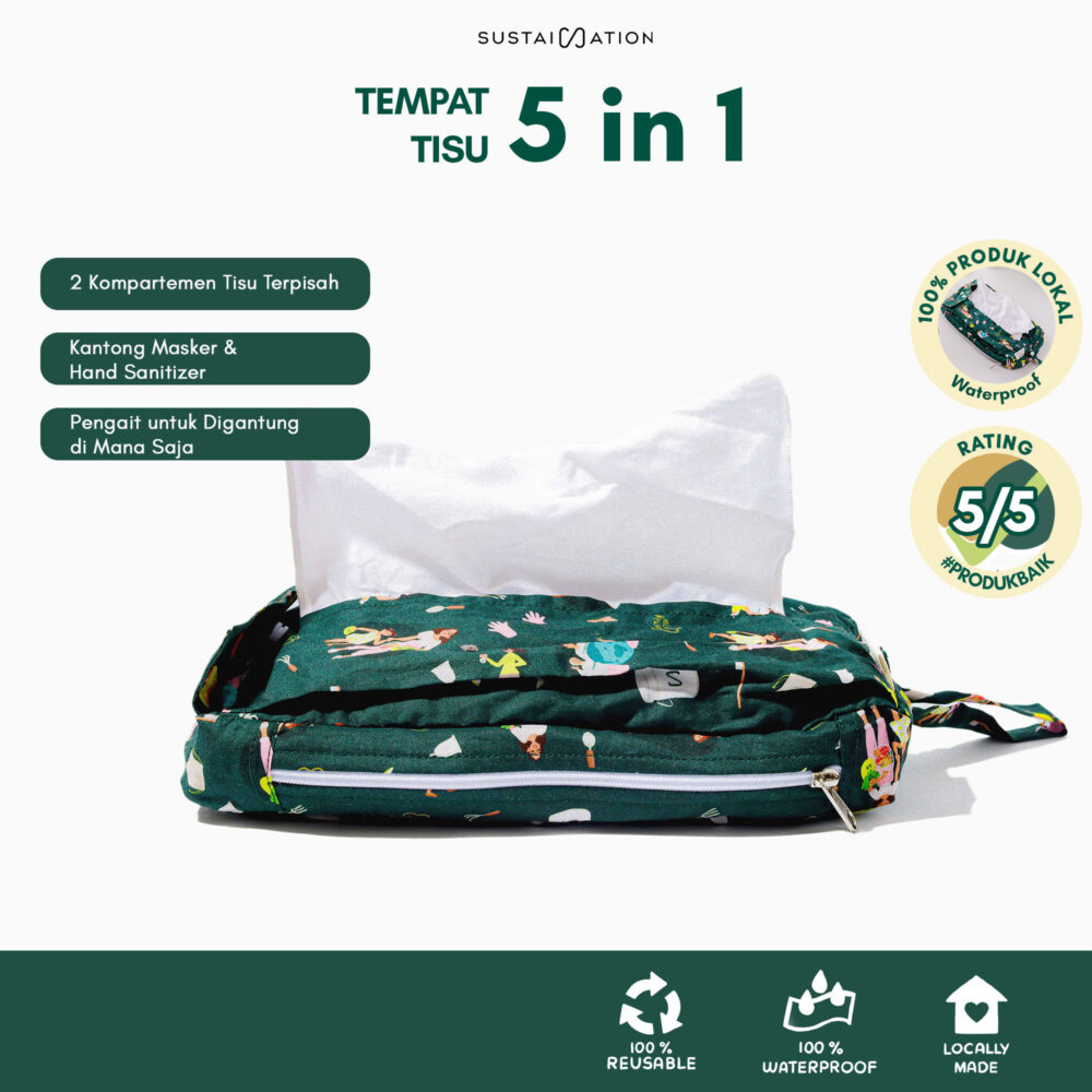 Sustaination x Dinda Tempat Tisu Pouch 5 in 1 Serbaguna Waterproof