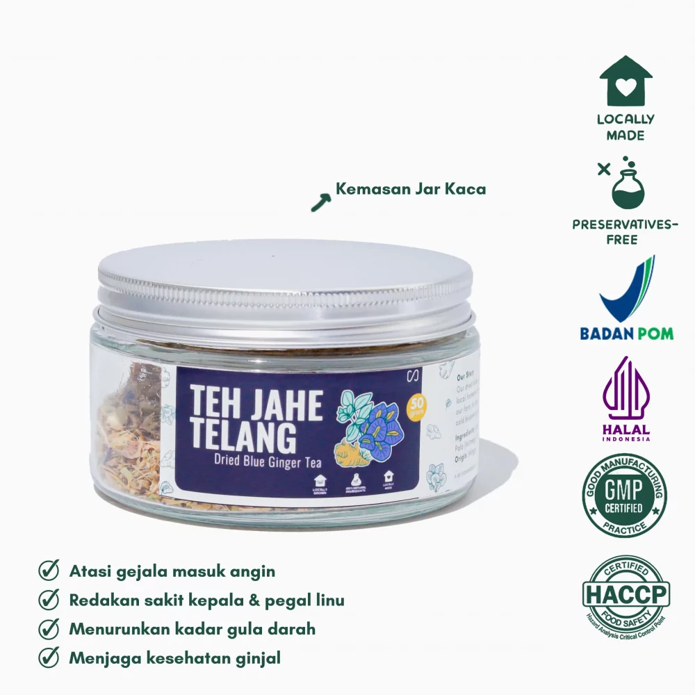 Sustaination Premium Blue Ginger Tisane - Teh Jahe Telang 50gr