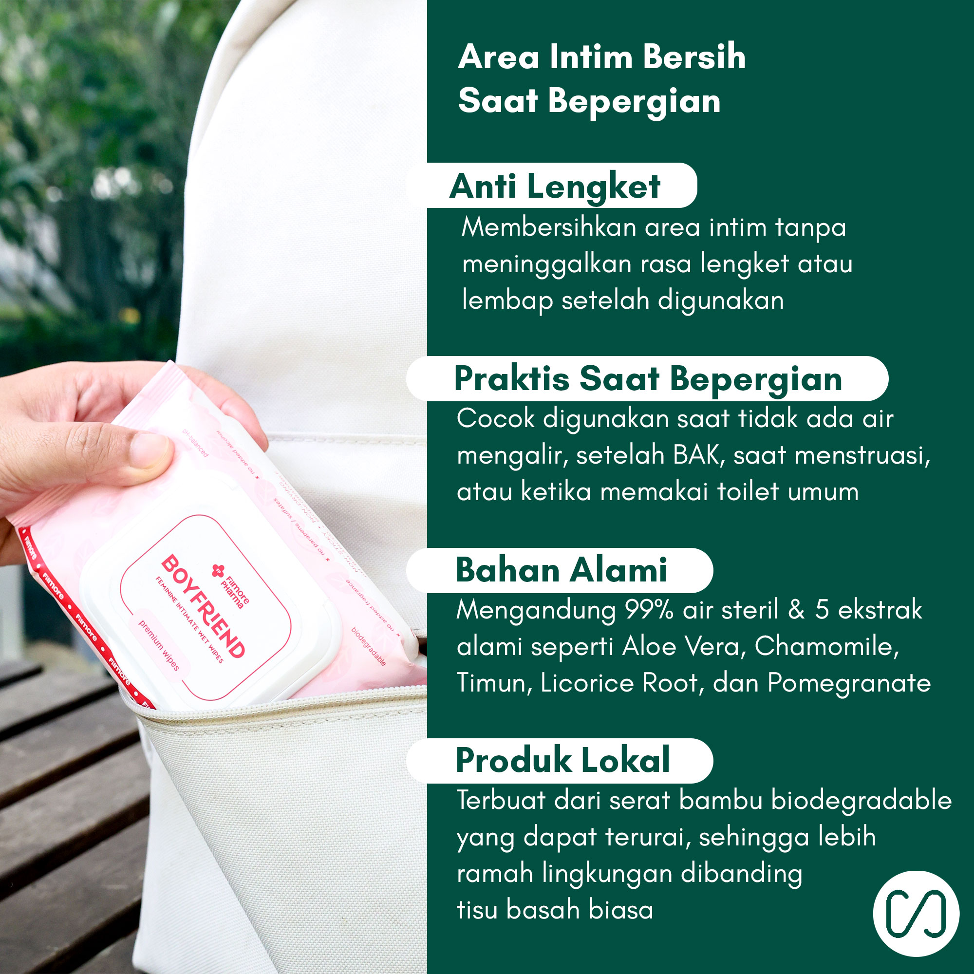 FILMORE Boyfriend Wet Wipes Tisu Basah Wanita Anti-Lengket + Flushable | Feminine Wet Wipes - Image 2