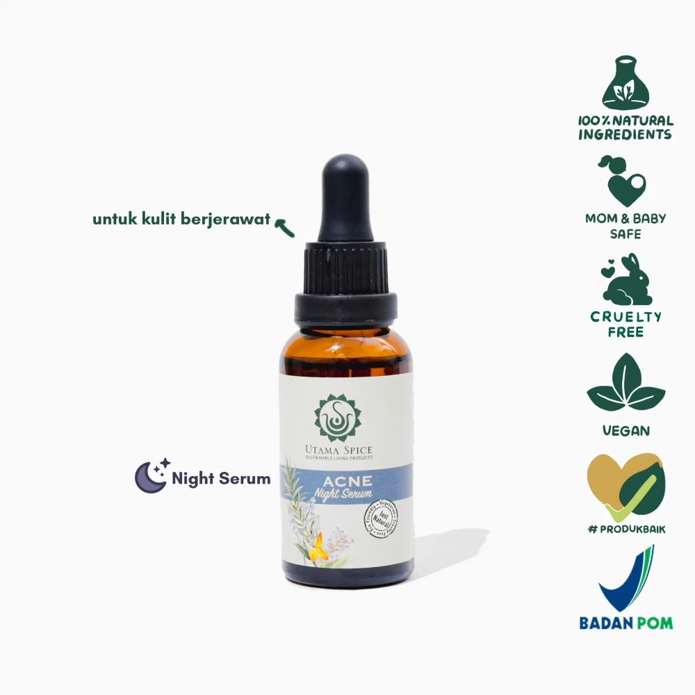 Utama Spice Natural Acne Night Serum - Serum Wajah Alami Kulit Berjerawat 30 ml