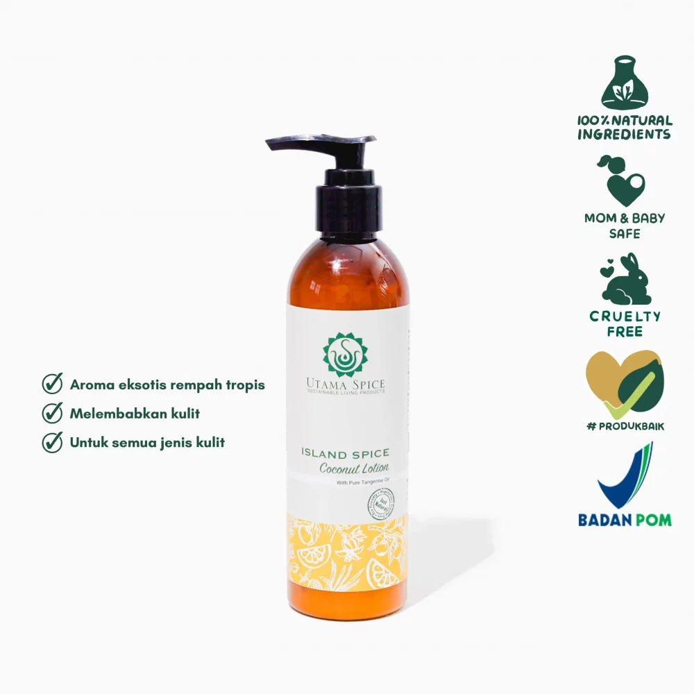 Utama Spice Natural Coconut Body Lotion Island Spice - Pelembab Kulit Alami 230 ml