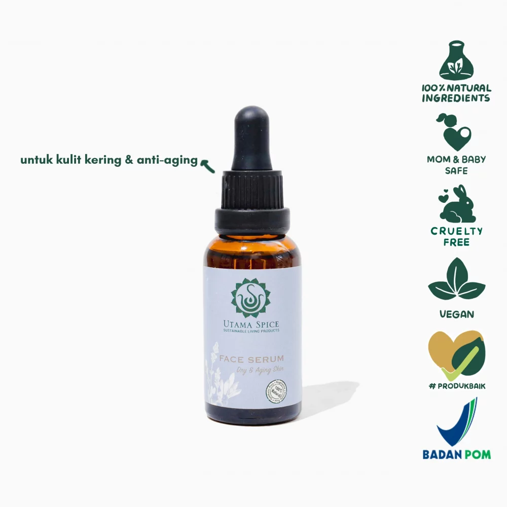 Utama Spice Natural Anti Aging Face Serum for Dry Skin - Serum Wajah Alami Kulit Kering 30 ml