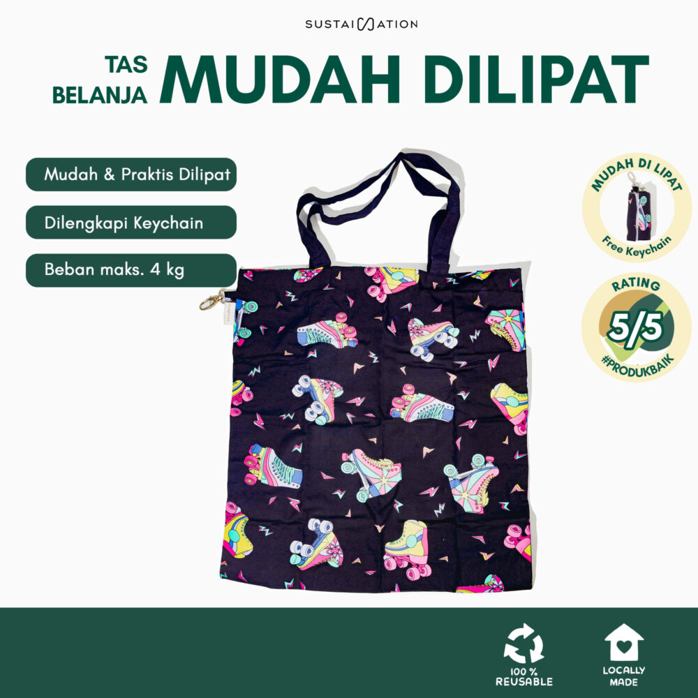 Sustaination EasyFold Tote Bag | Tas Belanja Lipat (40x45cm)