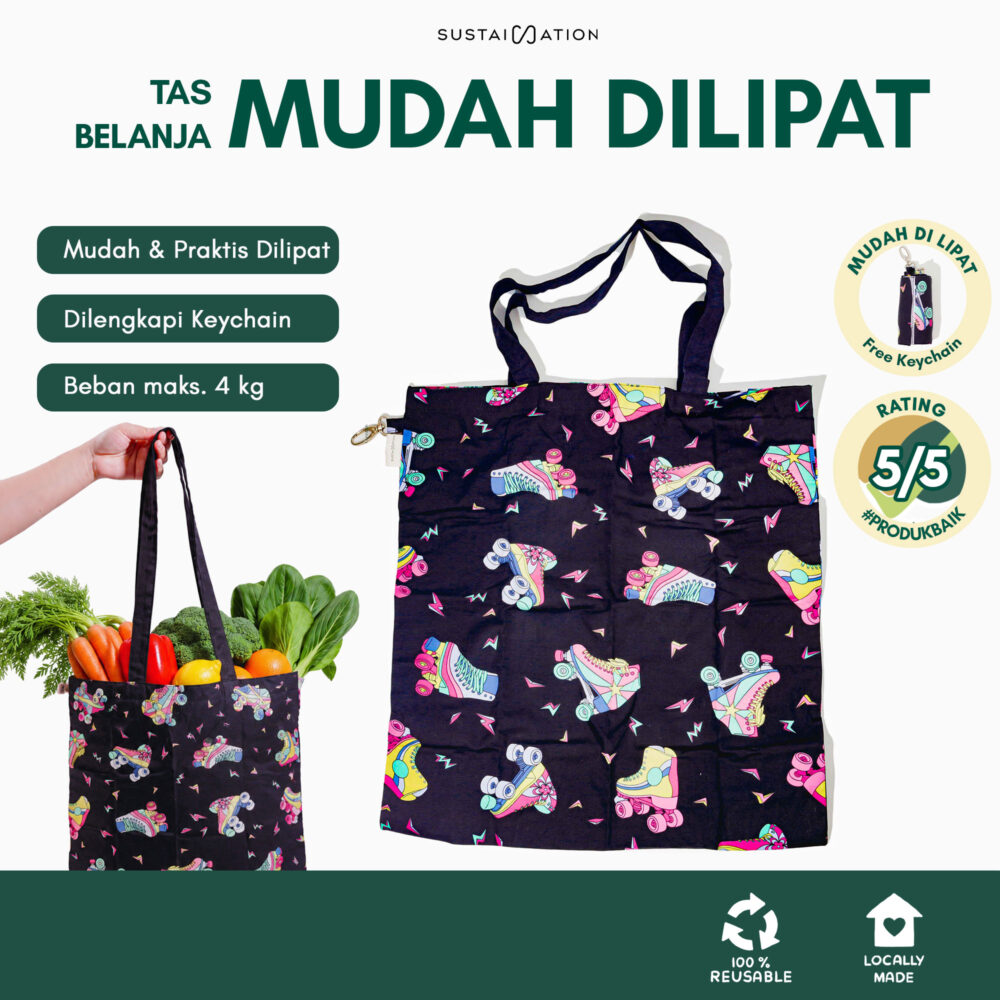 Sustaination EasyFold Tote Bag | Tas Belanja Lipat (40x45cm)