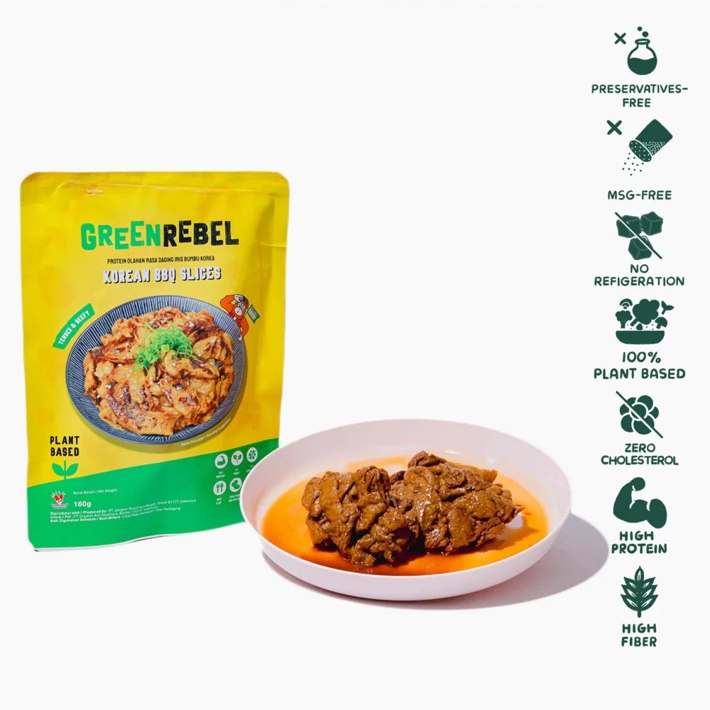 Green Rebel Vegan Korean BBQ Slices | Daging Vegan rasa BBQ  - 200gr