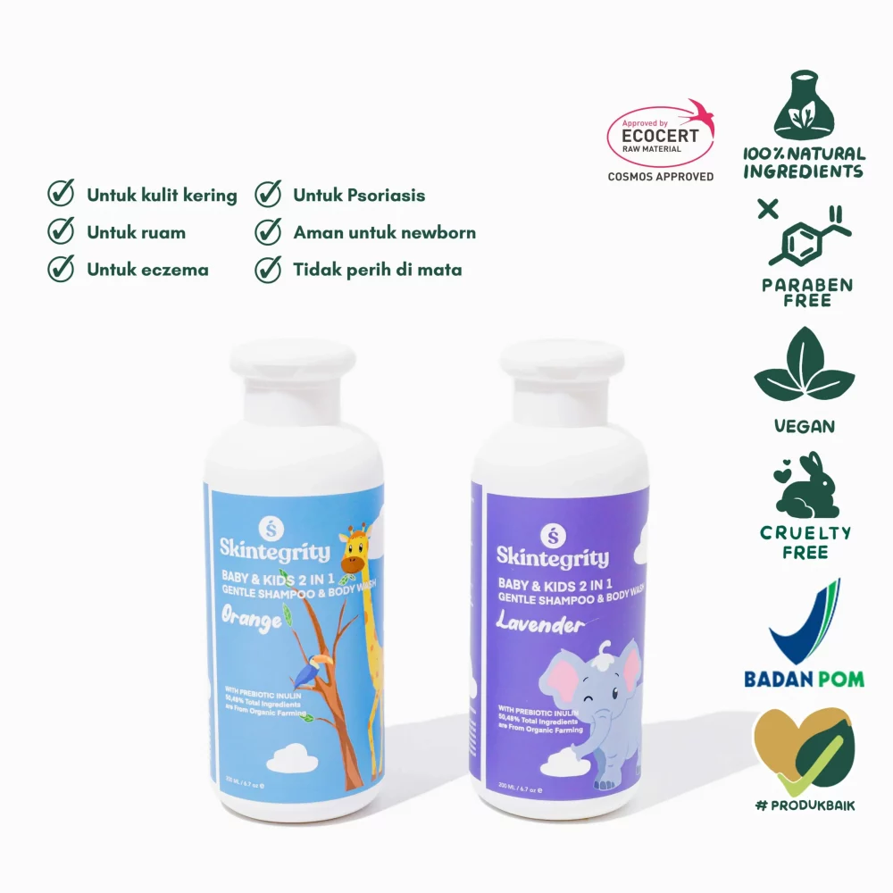 Skintegrity Baby & Kids 2 in 1 Gentle Shampoo & Body Wash | Sabun - Shampo Bayi & Anak Alami 200ml