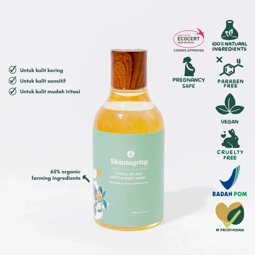 Skintegrity Natural Citrus Splash Gentle Body Wash | Sabun Alami Kulit Kering & Sensitif 200ml