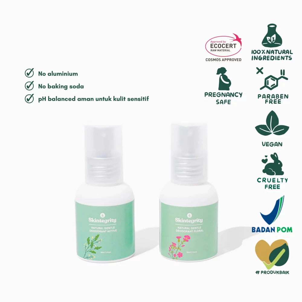Skintegrity Natural Gentle Deodorant Spray | Deodoran Spray Alami untuk Kulit Sensitif 50 ml