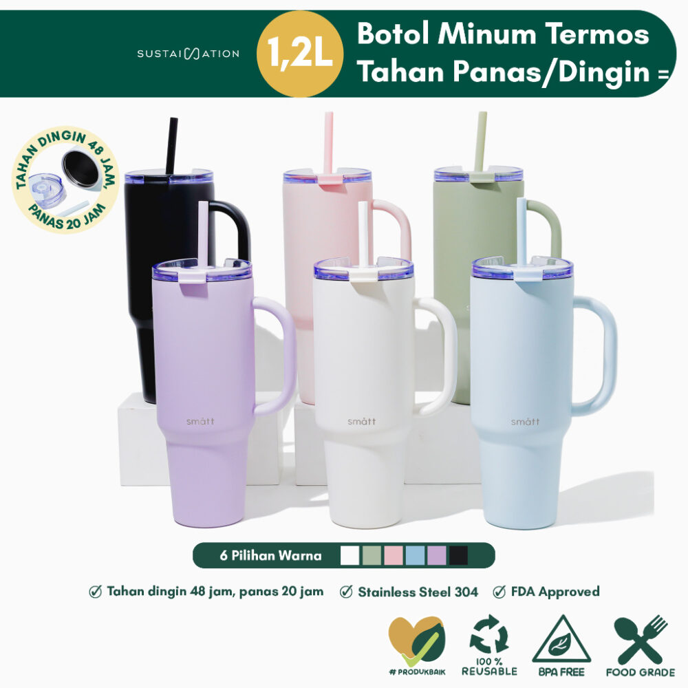 Smatt Double Insulation Jug - Termos Tumbler Botol Minum Stainless (1200ml)