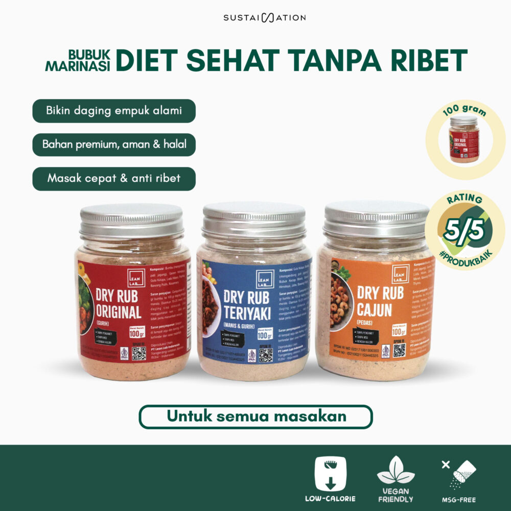 Bumbu Masak Dry Rub Lean Lab - Marinasi Serba Guna Rendah Kalori Seasoning Powder 100gr